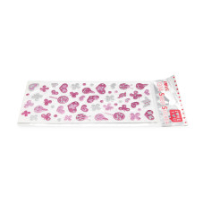 Stickere decor unghii, Sweet Stickers, inimi, culoare argintie