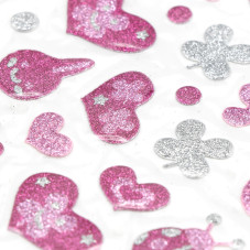 Stickere decor unghii, Sweet Stickers, inimi, culoare argintie