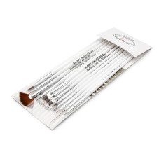 Set pensule unghii, pentru pictura pe unghii, B-2, 12 buc, culoare alba