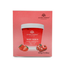 Скраб для тела, Global Fashion, Body Scrub, Strawberry & Pomegranate Seeds, 300g