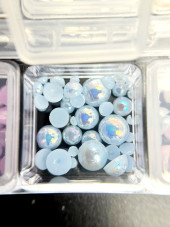 3D volumetric figures for manicure, set (pearl halves, mix size)