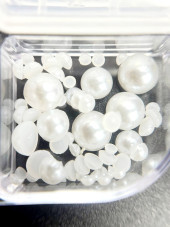 3D volumetric figures for manicure, set (pearl halves, mix size)