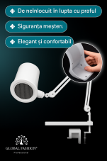 Aspirator profesional pentru praf de unghii, cu absorbție de sus