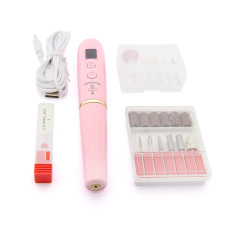 Апарат для манікюру на акумуляторі Bee nails YA03-002, 20000 об, pink
