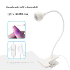 LED лампа-фонарик на прищепке, гибкая с USB-разъемом, 3W, белая