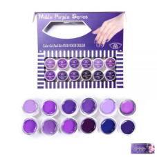 Set 12  gel color,Global Fashion, Nable Purple Series, 5 gr, Violet