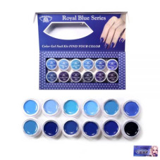 Set  12 gel color, Global Fashion, Royal Blue Series, 5 gr, Albastru