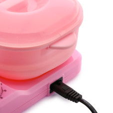 Воскоплав Wax Warmer силикон, с подставкой, розовый цвет