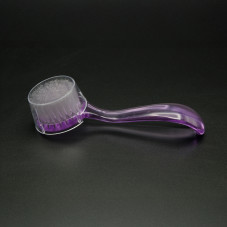 Dusting brush, round with handle, color purple