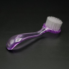 Dusting brush, round with handle, color purple