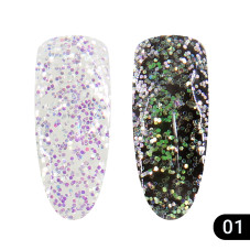 Глиттер гель хамелеон Global Fashion 5 гр, Glitter gel 01