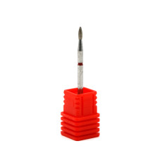 Duză de diamant pentru cuticulă,  flacără, brâu roșu 257 / 018R
