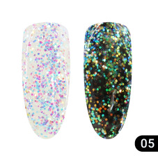 Глиттер гель хамелеон Global Fashion 5 гр, Glitter gel 05