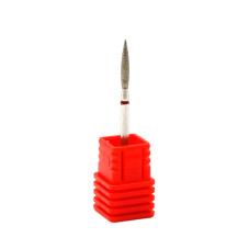 Duză pentru cuticule cu diamant, flacără, brâu roșu 243 / 023LR