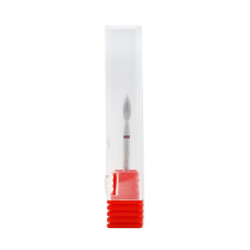 Diamond cuticle brush head, long flame, red notch 240L/025R