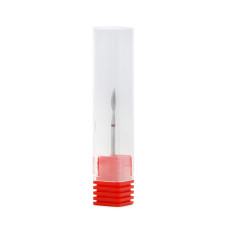 Diamond cuticle brush head, long flame, red notch 240L/025R Diamond cuticle brush head, long flame, red notch 240L/025R
