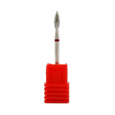 Diamond cuticle brush head, long flame, red notch 240L/025R