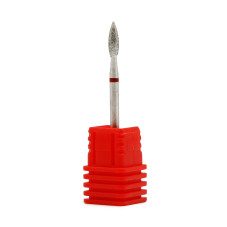 Diamond cuticle brush head, long flame, red notch 240L/025R