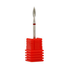 Diamond cuticle brush head, long flame, red notch 240L/025R