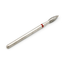 Diamond cuticle brush head, long flame, red notch 240L/025R