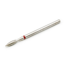 Diamond cuticle brush head, long flame, red notch 240L/025R
