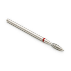 Diamond cuticle brush head, long flame, red notch 240L/025R