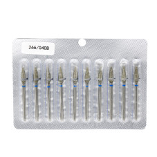 Алмазная насадка для кутикулы, капля, синяя насечка, 266/040B