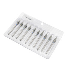 Алмазная насадка для кутикулы, капля, синяя насечка, 266/040B