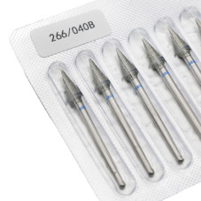 Алмазная насадка для кутикулы, капля, синяя насечка, 266/040B