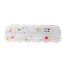 3D volumetric figures for manicure, set (bows and flowers of different colors)