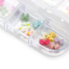 3D volumetric figures for manicure, set (bows and flowers of different colors)