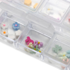 3D volumetric figures for manicure, set (bows and flowers of different colors)