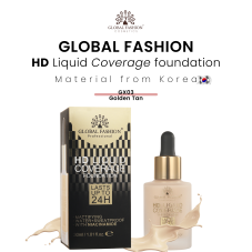 Тональная основа, Global Fashion HD Liquid Coverage Foundation, 30ml, GX03, Golden Tan Тональная основа, Global Fashion HD Liquid Coverage Foundation, 30ml, GX03, Golden Tan