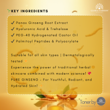 Restorative Toner with Ginseng, Global Fashion, Ginseng Water, 300 ml