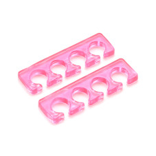 Set 2 despartitoare degete din silicon, pentru manichiura si pedichiura, roz