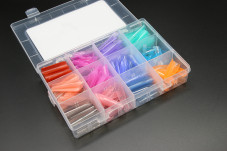 Plastic top molds with markings, 12 kinds, 288 pcs, colored