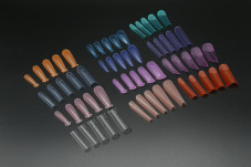 Plastic top molds with markings, 12 kinds, 288 pcs, colored