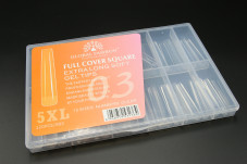 Гелевые типси 5XL экстрадлинные, квадрат, 120 шт, 12 размеров, №03