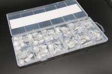 Gel nail tips for nail extension, "medium square" shape, 600 pcs
