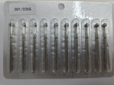 Diamond Bit for Cuticles, Ball Shape, Green Band, 001/035G
