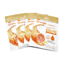 Маска для лица Global Fashion, Апельсин + витамин C, супер осветляющая и увлажняющая, 25 мл, 10 шт