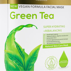 Маска для лица Global Fashion, зелёный чай, супер увлажняющий и балансирующий, 25 мл, 10 шт