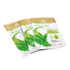 Маска для лица Global Fashion, зелёный чай, супер увлажняющий и балансирующий, 25 мл, 10 шт