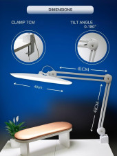 Shadowless table lamp SP-19, 24W white, on a clamp