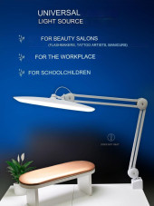 Shadowless table lamp SP-19, 24W white, on a clamp