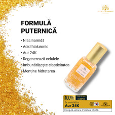 Ser cu niacinamidă și acid hialuronic, Global Fashion, Ser 24K Gold, 50 ml
