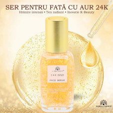 Ser cu niacinamidă și acid hialuronic, Global Fashion, Ser 24K Gold, 50 ml