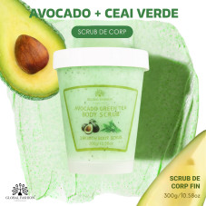 Scrub pentru corp, Global Fashion, Body Scrub, avocado și ceai verde, 300 g
