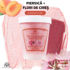Scrub pentru corp, Global Fashion, Body Scrub, piersică și flori de cireș, 300 g