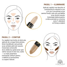 Stick duo 2în1 pentru față, corector + concealer, Global Fashion, GC01